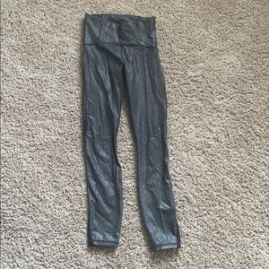 Lululemon Silver and Black Speckled Leggings
